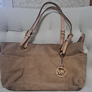 Michael Kors Tan Suede Tote Bag